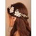 BERYUAN Wedding Gold Flower Crystal Pearls Hair Vine Opal Rhinestone Pearls Wedding Headpiece Gold Wedding Hair Accessories for Bridal Women and Girls