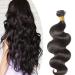 SEGO 28 "1 Bundle 10a Brazilian Human Hair Bundles Afro Virgin Weaven Body Wave 100% unprocessed Brazilian Real Hair Naturel (Boucl ) Body Wavy-Nature Schwarz