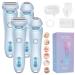 Modira Shaver - Modira Mermaid Shaver 2 in 1 Electric Shaver Razors for Women Detachable Head Wireless Bikini Trimmer for Ipx7 Waterproof Epilator (Blue *2)
