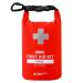 Breakwater Supply Waterproof First Aid Kit Dry Bag Bug Out Bag, Emergency Survival Supplies for Boating, Camping, Kayaking + Heavy-Duty Carabiner, Floating, Reflective, Lightweight First Aid Marine Kit (Red)