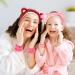 AMCAMI 6 Pcs Spa Headband and Wristband Set | Cute Bear Ears Design | Makeup and Skincare Headbands for Women | Pink Red - Buy Online on GoSupps.com