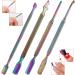 Rainbow Stainless Steel Cuticle Pusher Set - 4 Pieces Dual-End Nail & Gel Polish Removal Tools for Manicures and Pedicures - Buy Online on GoSupps.com