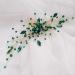 Bridal Green Crystal Hair Comb | Emerald Hair Vine for Wedding & Prom | Malachite Green Headpiece for Women & Girls - Buy Online on GoSupps.com