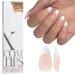 BARTBOX French press on nails almond Nageltips soft gel nail tips French xcoattip with pre-applied tip Primer & base coat cover no need to file fake nails nude 1 ml (1 Pack) medium almond beige