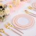 90 Piece Gold Plastic Silverware Set with Pink Handles - Perfect for Parties and Weddings - Buy Online on GoSupps.com