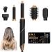 5-in-1 Ionic Foldable Hair Styler: Hot Air Volumizer Hair Straightener Curling Wand and Blow Dryer Brush for Versatile Styling