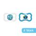 MAM Air Silicone Pacifier Set of 2 - Extra Light & Tooth-Friendly | 6-16 Months | Blue Smiley Design with Pacifier Box - Buy Online on GoSupps.com