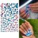 YOSOMK Butterfly Nail Art Stickers Decals - Spring Blue Pink Purple 3D Self-Adhesive Nail Decals for Women and Girls - Acrylic Nails DIY Design - 6 Sheets - Buy Online on GoSupps.com