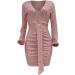 Shop Hanxiulin Pink Sequin Evening & Cocktail Dress for Women | Casual Party Wear - Buy Online on GoSupps.com