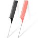 2 Pieces Coloring and Highlighting Comb Rat Tail Comb Hair Styling Comb for Hair Cutting Hairdressing Styling Black and Pink