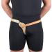 Hernia Truss Single Spring Scrotal Pad Compression Leather 34 inch Hip (Right)
