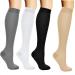 Yaxinshi 4 pair of sports compression stockings knee socks men & women support stockings compression socks support socks travel socks for running sports flight trip nurse cycling 40-43 multicolored
