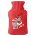 Dlandz hot water bottle Small hot water bag with soft knitted cover rubber hot water bottle 750ml water injection warm heating pocket for hand feet belly warmer hand foot warmer
