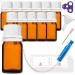 Handsunity 5ml-12Stk dropper insertion bottle Small amber glass bottle-pharmacist glass with white drip insertion closure from brownlas set including 30 aids 5ml-12 pieces White cap