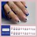 Shop 24 Pcs French Blue & White Press on Nails - Short Medium Square Acrylic False Nails with Heart Accents - Reusable Glue Nail Kit for Women - Buy Online on GoSupps.com