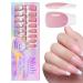 Fake Nails with White Tips - Artificial Full French Nails for Women - Nail Art Products for Wedding Gathering Home Dating Traveling Pochy 01