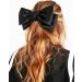 Black Satin Bow Barrette - Handmade Hair Clip for Girls & Women | 90's Summer Decor Accessory | Birthday Gift - Buy Online on GoSupps.com