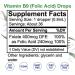 Folic Acid Drops - Liquid Vitamin B9 Supplement for Blood Cells, Brain Function, and Liver Support - Pregnancy Safe, Alcohol-Free, Gluten-Free - 1 Fl Oz - Buy Online on GoSupps.com