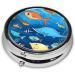 Shop Blue Underwater World Fish Portable Metal Pill Box | 3-Compartment Mini Organizer for Small Pills | Ideal Travel Accessory - Buy Online on GoSupps.com