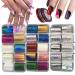 30 Roll Hologrphic Transfer Nail Foil Sticker Silver Laser Nail Decals 10 Roll Nails Strip Tape for Nails Art Design Decoration Holographic A