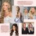Invisible Wire Hair Extensions Clip in Natural Wavy Synthetic Hair - 16 Bright Bronde Highlights - Adjustable Size - Secure Clips - Long Curly Secret Hair Pieces for Women - Buy Online on GoSupps.com