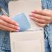 Embroidery Sanitary Napkin Storage Bag 2Pcs - Portable Period Holder for Menstrual Cup, Pads, Tampons - Yellow+Blue - Buy Online on GoSupps.com