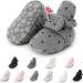 EDOTON Unisex Newborn Winter Boots | Non-Slip Soft Sole Stay On Bootie Sock | 6-12 Months | D Grey Stars - Buy Online on GoSupps.com