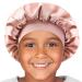 Hat Hut Kids Satin Bonnet Sleep Cap for Curly Hair Adjustable Silk Hair Cap for Baby Sleeping Hair Bonnet for Toddler Child 1-8 Years Pink