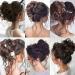 Messy Bun Hair Piece with Rubber Band | Tousled Updo Scrunchies Extensions for Women & Girls - Darkest Brown to Black - Buy Online on GoSupps.com