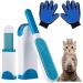 Improved Lint Brush Set with Cleaning Station & Pet Gloves - Effective Animal Hair Remover for Sofa Upholstery & Textiles - 2 Pieces Blue - Buy Online on GoSupps.com