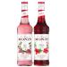 MONIN - Assorted Rose Syrup and Hibiscus Syrup for Prosecco Cocktail Iced Tea and Lemonade - Natural Flavors - 2x70cl