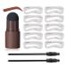 Kweilin Eyebrow Stamp Pen Kit Waterproof 10 Kind Stencil Shaping Waterproof Brow Powder One Step Kit Eye Powder Perfect Power Seal. Natural brow brown Natural Brown