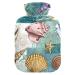 Mussels corals naval nests hot water bottle with cover heat bottles for pain relief hot water bottle water bag heat water bed warmer for warm and cold compress 1 l