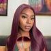 WEAR AND GO GLUEST WIGS PRE CUT LACE GLUEST HUMAN WIGS PRE PRE SATURAL HIARLINE GLUEST WIGS UPGRADED FOR BLACK WOMES 5X5HD LACE 180% Density 18inch 99J# 5x5-99j# 18 inches (46cm)