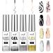 NLFOX Gel Liner Nail Art - 4 Colors Black White Glitter Gold Silver Gel Liner Nail Polish Paint for Nail - 4 * 8ml French Manicure Gel Polish - Uv Liner Nail Gel for Nail Design