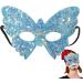 Wyttuubv Masquerade Face | Bling Sequins Face Decor For Women Butterfly Shape Half Face For Stage Show Light Blue2 - Buy Online on GoSupps.com