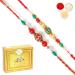 Ghasitaram Gifts Rakhi for Brother Rakhis Online - Set of 2 268 270 Fancy Rakhis with 400 GMS of Soan Papdi
