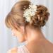 Pearl Wedding Hair Pins 2Pcs - White Flower Bridal Hair Pieces for Women & Flower Girls - Buy Online on GoSupps.com