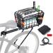Bike Rear Rack 165 LB Capacity Universal Bike Basket Rear, Aluminum Alloy Rear Bike Rack with Free Bungee Cord, Waterproof Cover, Quick Release Adjustable Bike Rack for Back of Bike for MTB Bike