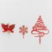 Merry Christmas Cake Decoration topper Yule Log Cupcake Toppers 3 Piece Gold silver red Leaf Holly Set (3 set red holly) - Buy Online on GoSupps.com