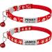 Tagme Personalized cat neck band cat collar safety closure with name and telephone number 2-piece adjustable collar cat cats red 18-28 cm (2 pack) red