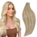 RUNATURE Tape in Hair Extensions Blonde Human Hair Tape in Extensions Ombre Dark Blonde Tape in Human Hair Extensions Straihjt 18 Inch 50 Gram 18 Inch 1-Tape #16P22
