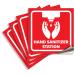 iSYFIX Hands Sanitizer Station Signs Stickers - 4 Pack 6x6 Inch - Red Premium Self-Adhesive Vinyl Labels Laminated for Ultimate UV Weather Scratch Water and Fade Resistance Indoor & Outdoor Medium Red / White
