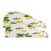 Lemon Stripe Dry Hair Cap 2 Piece Quick Drying Towel Set with Button Headband Super Absorbent Soft & Comfortable