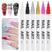 6 Color 3D Nail Art Pens Set  Kalolary Nail Point Graffiti Dotting Pen Drawing Painting Liner Brush for DIY Nail Art Beauty Adorn Manicure Tools (A)
