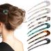6 Pieces French Style Hair Pins U Shaped Hairpin Acetate Hair Sticks Forks Tortoise Shell Hair Fork Sticks  Leopard Chignon Pin Hair Accessories for Women Girls Retro
