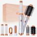 Air Styler with 6 attachment round brush hairdryer hairstyler 6 in 1 for hair styling automatic curling rod smoothing brush massage hot air brush styling brushes for all hair types white gold