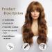 Haircube Dark Auburn Long Wavy Wig with Bangs for Women - Heat Resistant Synthetic Curly Hairpiece for Daily and Party Wear - Buy Online on GoSupps.com