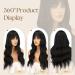 Buy Fine Long Wavy Black Wig with Ponytail - Curly Synthetic Wigs for Women | Perfect for Cosplay & Parties - 55 cm French Bangs - Buy Online on GoSupps.com