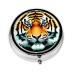 Little Fat Tiger Headround Pill Box 3 Compartment Round Pill Box Organizer Portable Travel Pill Box for Traveling.